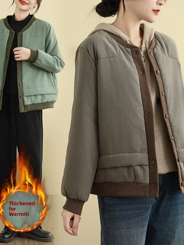 

Высококачественная хлопковая бейсбольная куртка в стиле пэчворк, стеганая повседневная простая универсальная хлопковая одежда большого размера, свободная посадка в стиле ретро...