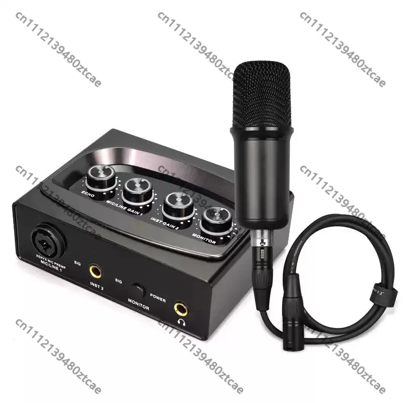 Rechargeable External Professional Sound Card, Built-in Reverb, Driver-free for Computer, Recording & K Karaoke Live Streaming