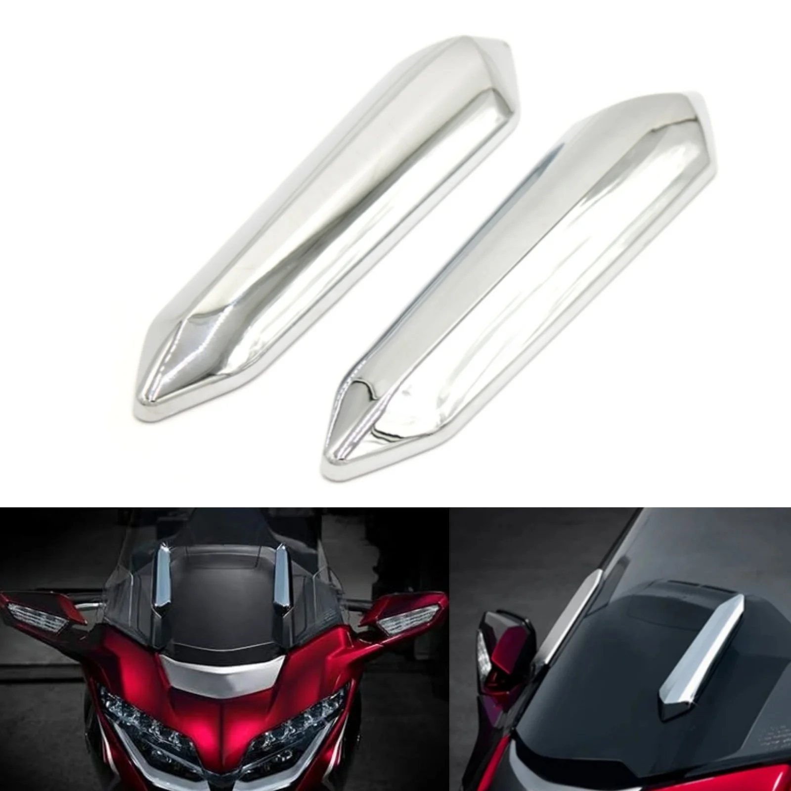 لهوندا الذهب الجناح GL1800 2018-2021 2022 دراجة نارية الزجاج الأمامي تبختر غطاء لهجة تقليم الكروم هدية اكسسوارات الديكور