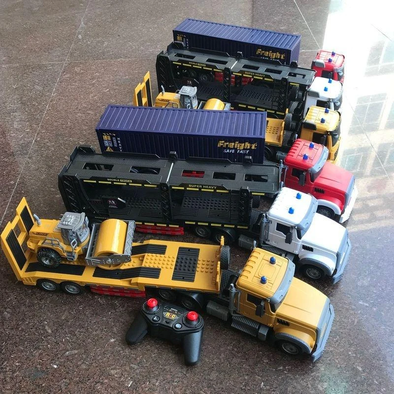 Large Remote Control Flatbed Truck Container Door Single-layer Pallet Double-layer Transport Large Car Children Toys Gifts