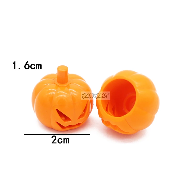 Marumine Halloween MOC Bricks Accessories Pumpkin Bat Snake 30103 20693 30115 Street Lamp Animals Classic Build Blocks Parts