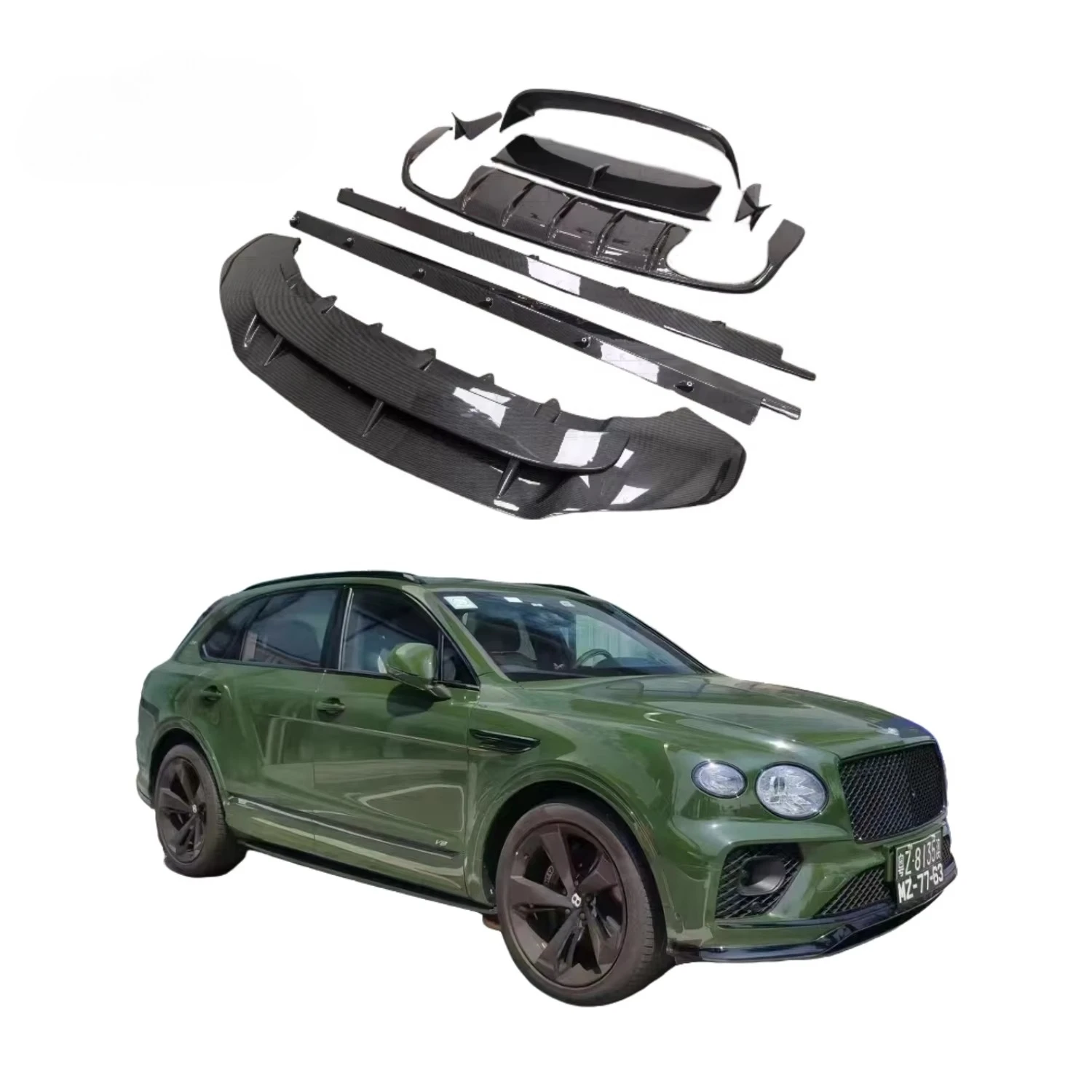 Carbon Fiber Body Kit for Bentley Bentayga Facelift Speed Style Auto Part Front Lip Side Skirt Diffuser Top Wing Hot Sales
