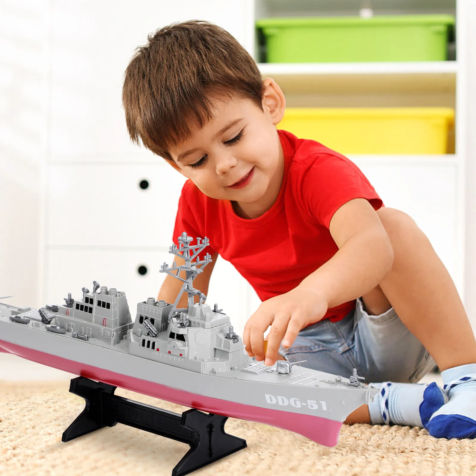 

Warship Ship Creative Appearance Desk Decor Kids Birthday Gift Navy Ship Simulation Fun Warship Toy