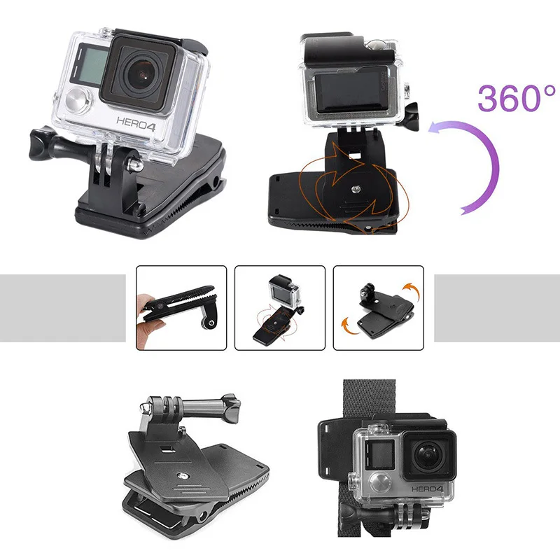 Backpack Strap Mount Quick Clip Mount Compatible with DJI OSMO ACTION Gopro Hero 10/9/8/7/6/5/4 SJCAM EKEN Camera Accesories