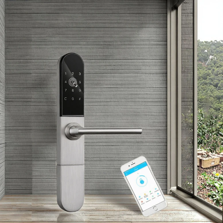 قفل باب ذكي WiFi مع رمز رقمي من سبائك الألومنيوم، أمان عالي للأبواب النحاسية #3
