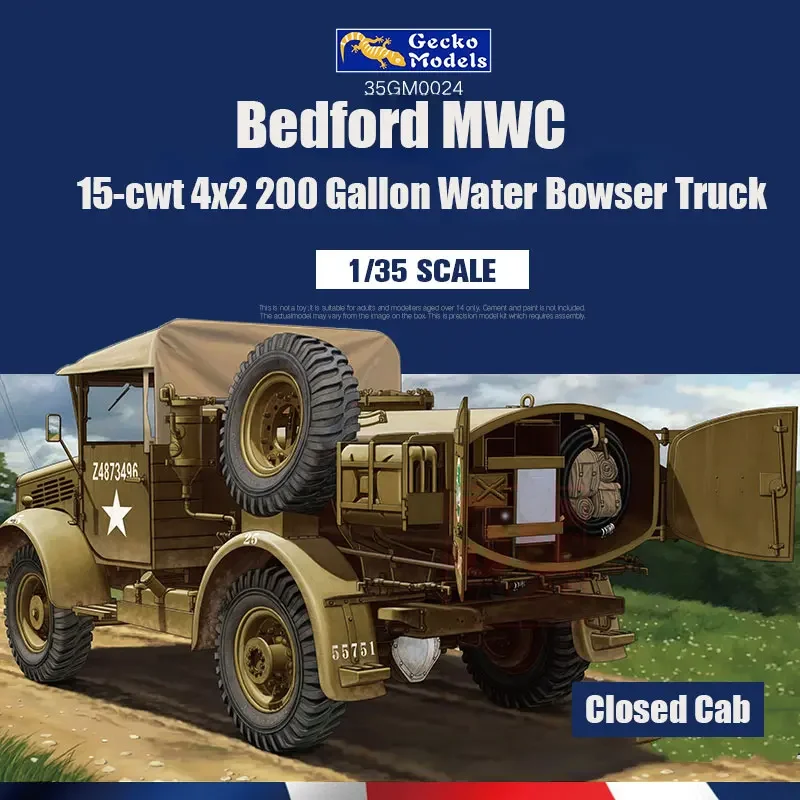 

Gecko model 35GM0024 Bedford MWC15-cwt 4x2 200 gallon water tanker 1/35 assembled model kit