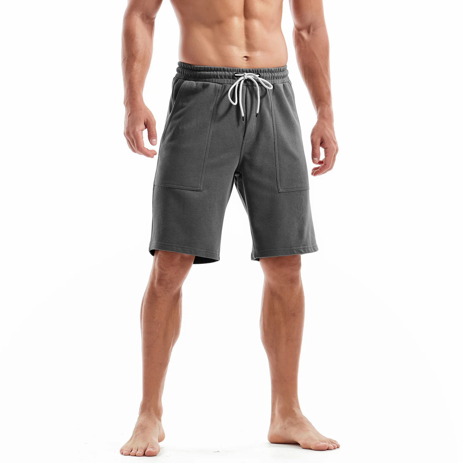 New 320g Heavyweight Shorts, Men's 5-point Shorts, Loose Solid Color Multifunctional Casual Sports Shorts, Multi Pocket Pants