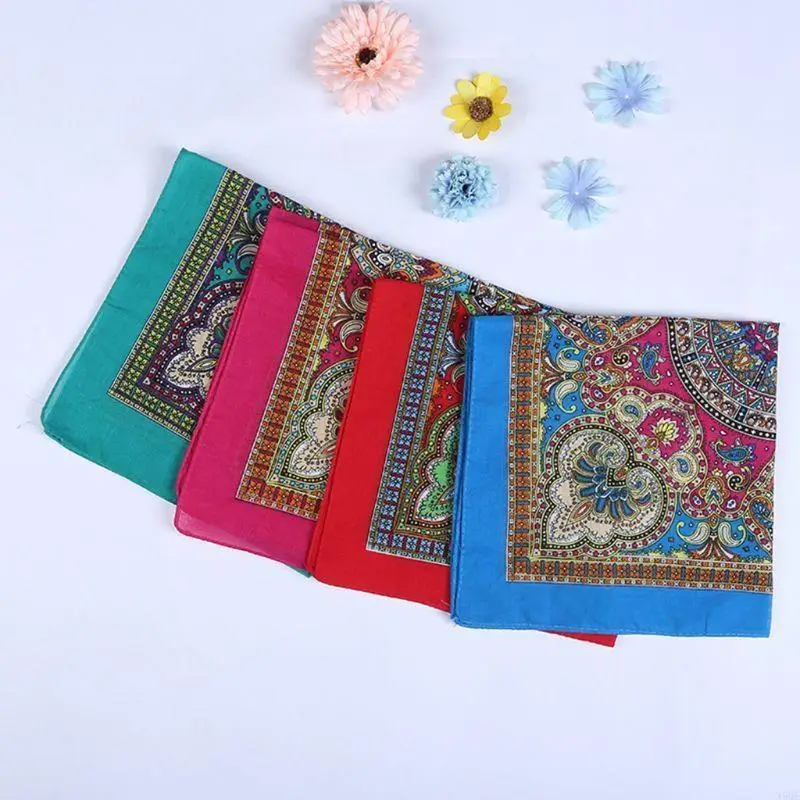 

Cotton Bandana Colorful Paisley Print Hair Band Wrap Sqaure Scarf Mask Wristband