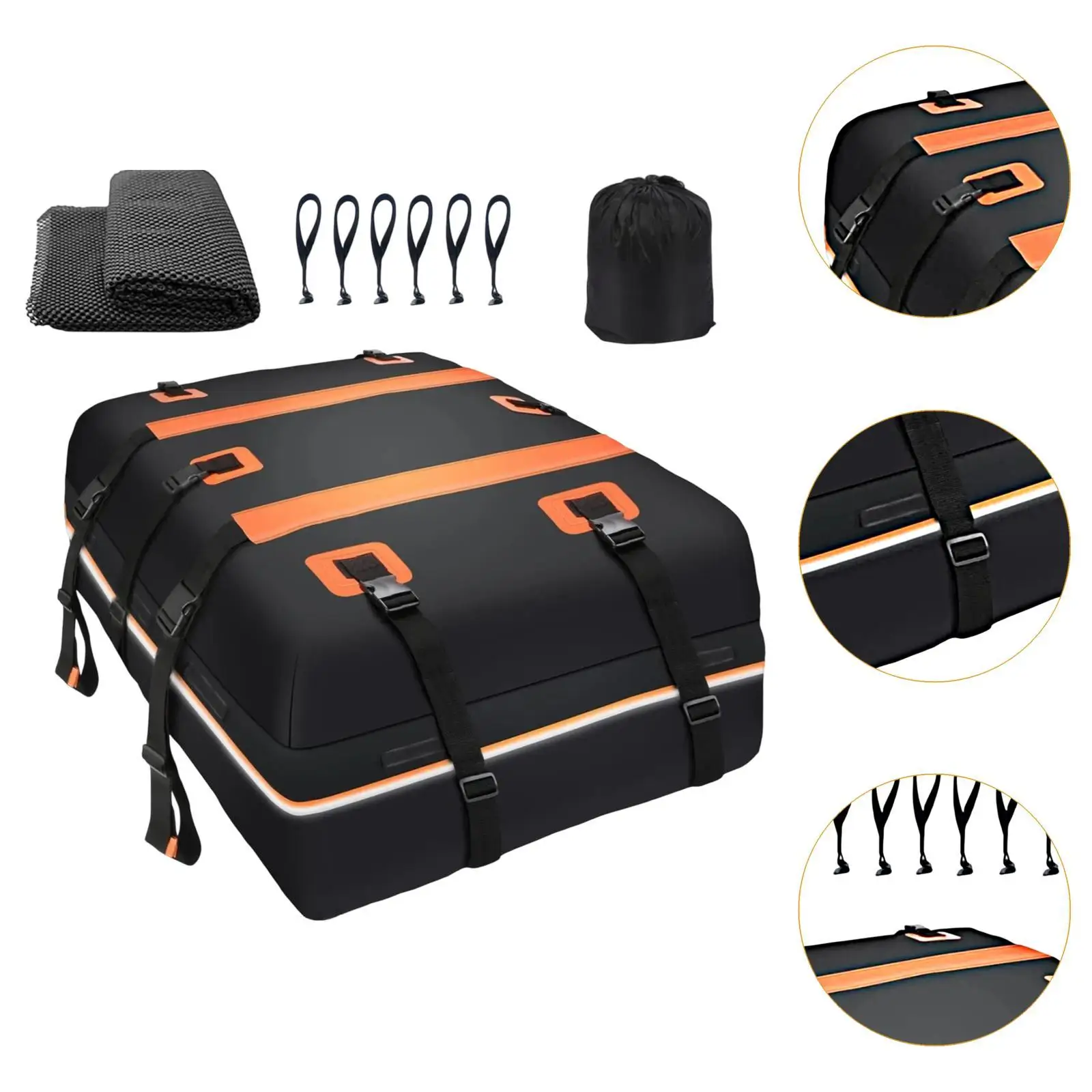 Car Roof Bag Rooftop Cargo Carrier Practical Travel Accessories Heavy Duty for All Cars with and without Rack 20 Cubic Feet - Image 5