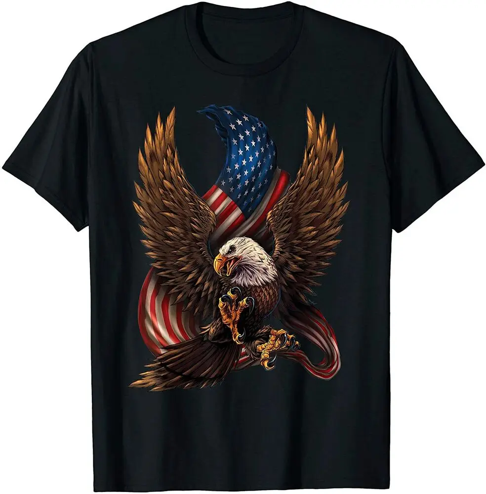 Patriotic American Design With Eagle And Flag T-Shirt Summer Tees Cotton Luxury brand vintage oversized