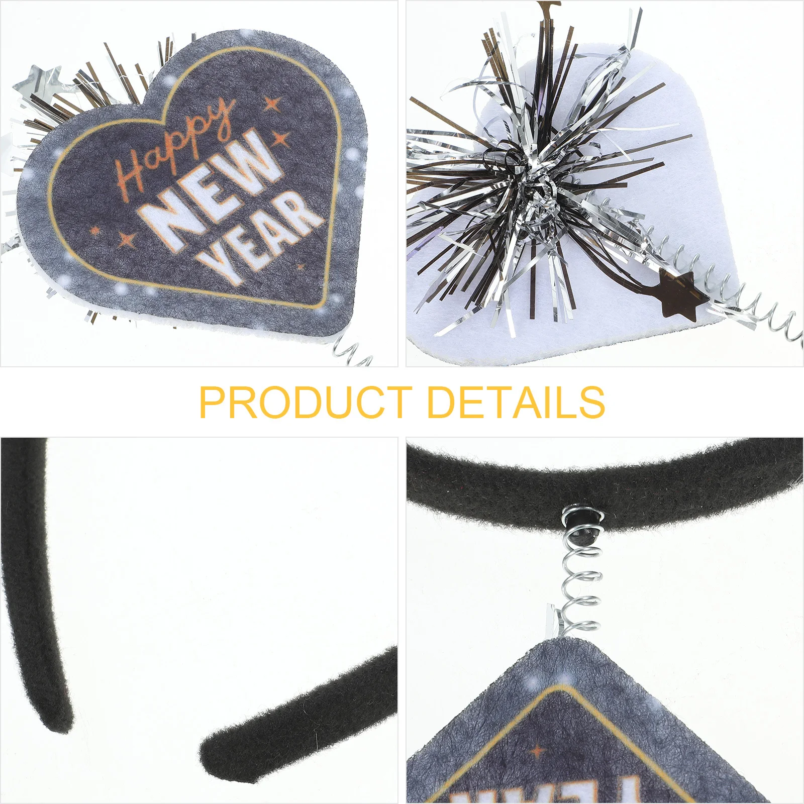 

New Year Headwear 2024 Happy New Year Headband Stable Materials Resistant to Deformation Lovely Hair Hoops for Party