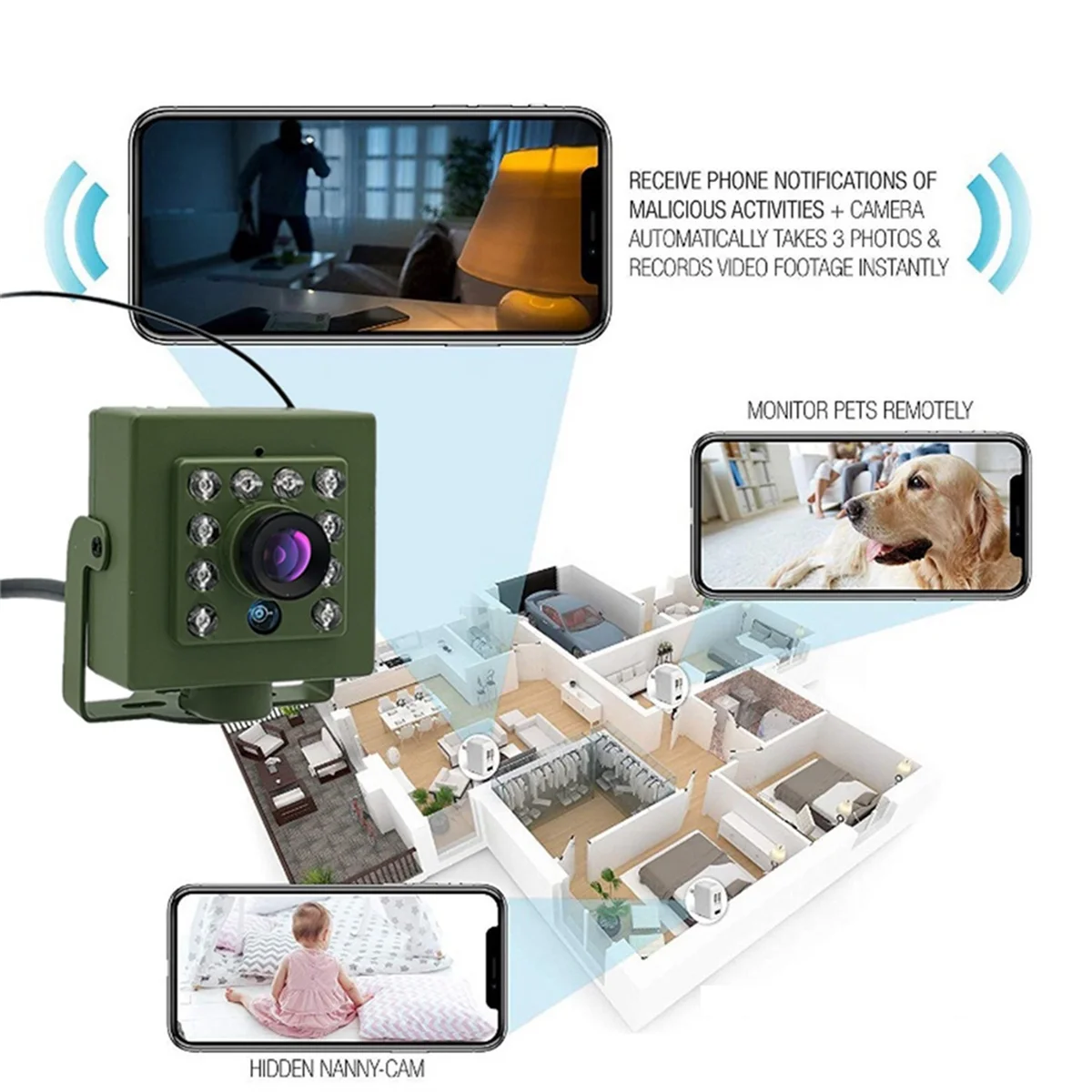 

5 Million Wifi Bird Box Camera Audio 1920P IR CUT Night Vision RTSP Mini IP IPC Pet Nest Bird Watching 2.8mm Lens