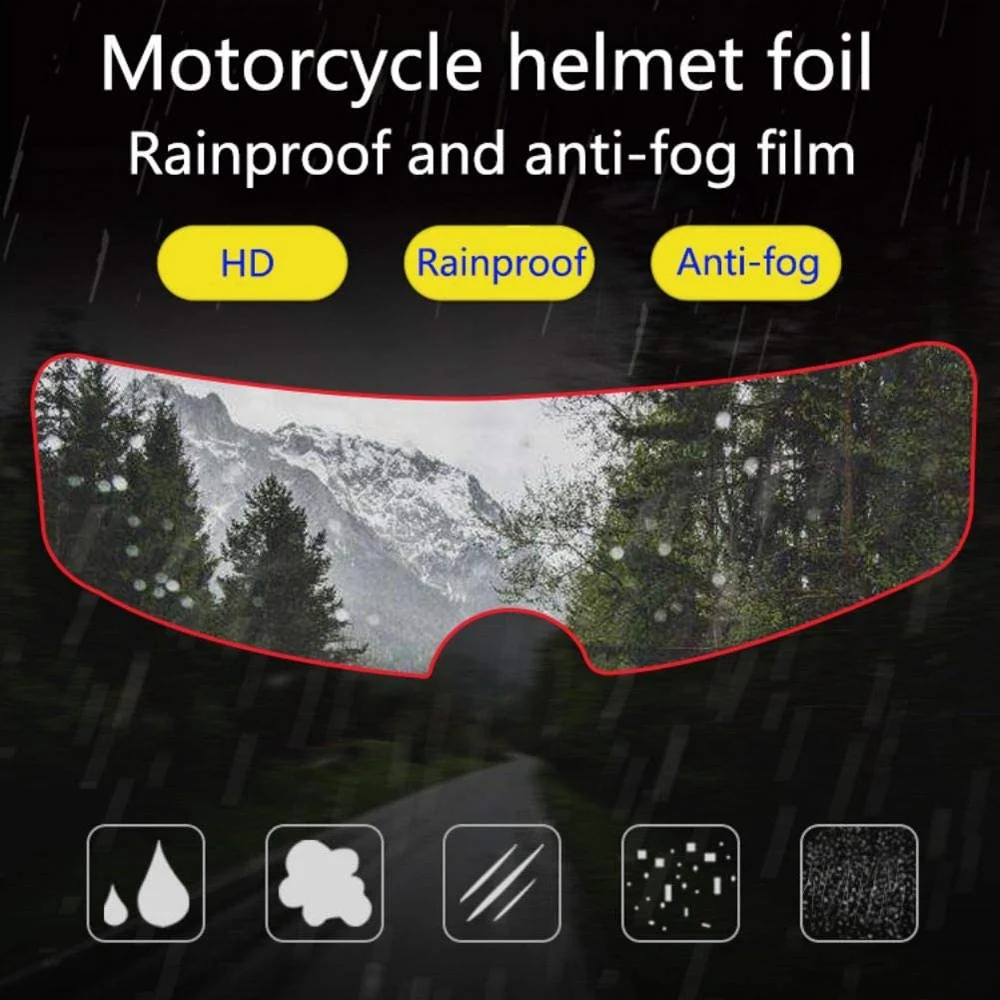 Casco de motocicleta de tipo Universal, película antivaho y antilluvia, medio casco para coche eléctrico, accesorios de parche de lente antivaho