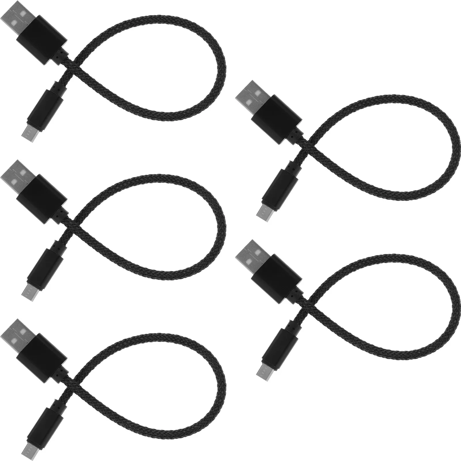 5Pcs 20Cm Charging Cable Micro USB Data Sync Cord Lightweight Portable for Most Devices S7 950 Xl