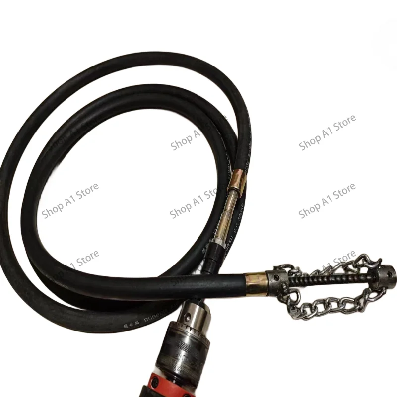 New upgraded version of impact drill dredge sewer main pipeline oil cleaning solid spring double-layer rotating shaft