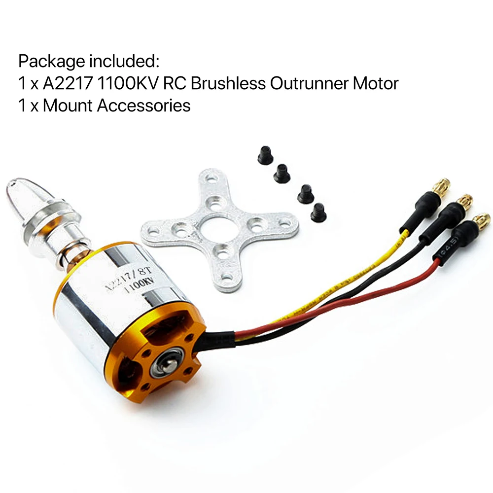 New A2217 2217 1100KV Motor Mount Outrunner Brushless Motor for RC Fixed Wing Airplane Multi-copter