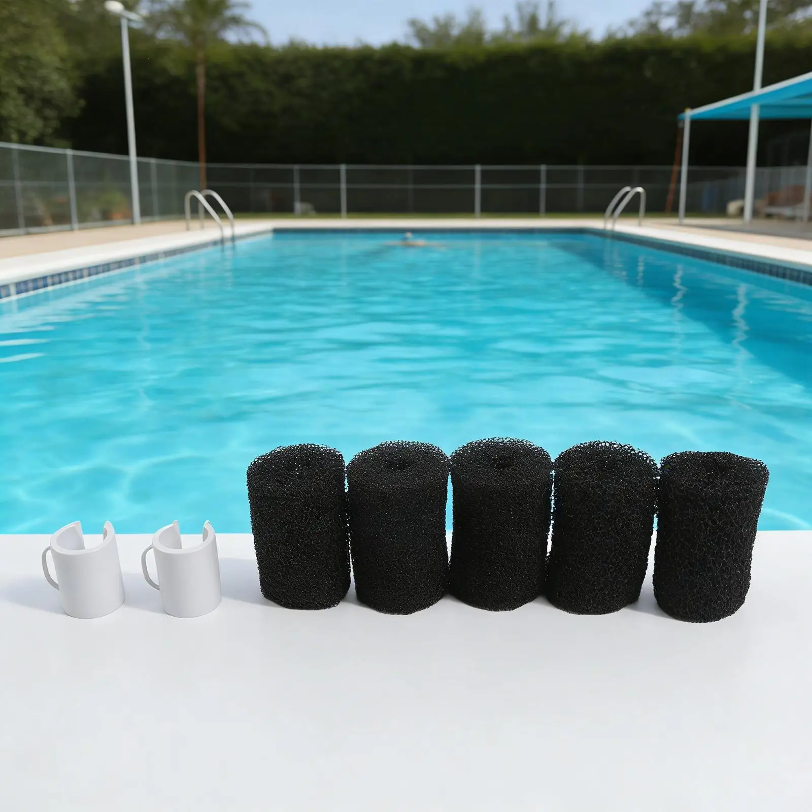 2 Piece Bag Collar and 5 Piece Sweep Hose Scrubber Compatible with For Polaris Pool Cleaner 180 280 360 380 480 3900