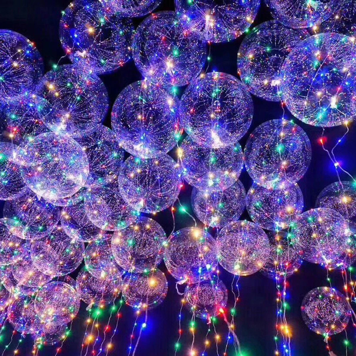 

10 Sets Glowing Balloon Birthday Balloons Transparent Bubble and Ballons Party Light up Wedding LED Decoration New Year