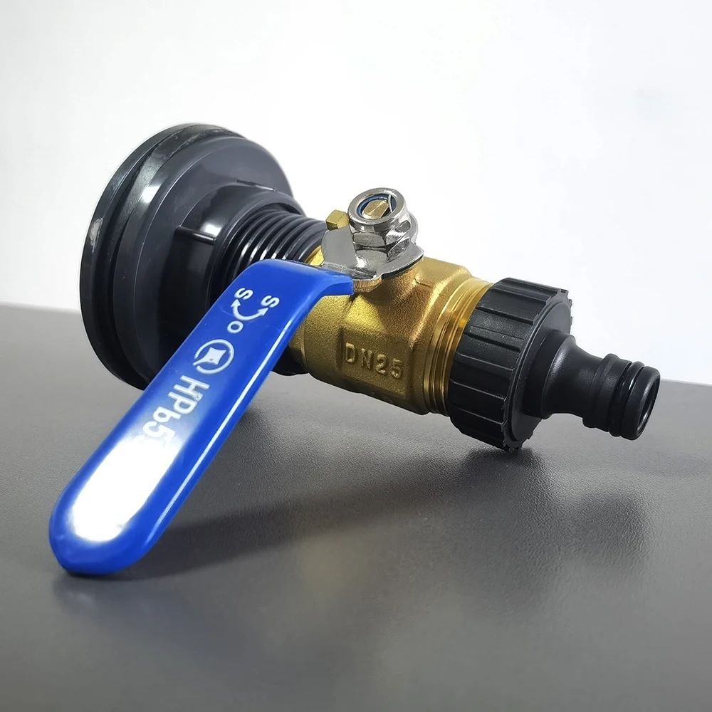 

1Set 3Pc IBC water tank outlet valve nipple switch set G1 '' external threaded copper valve Plastic pacifier Garden watering