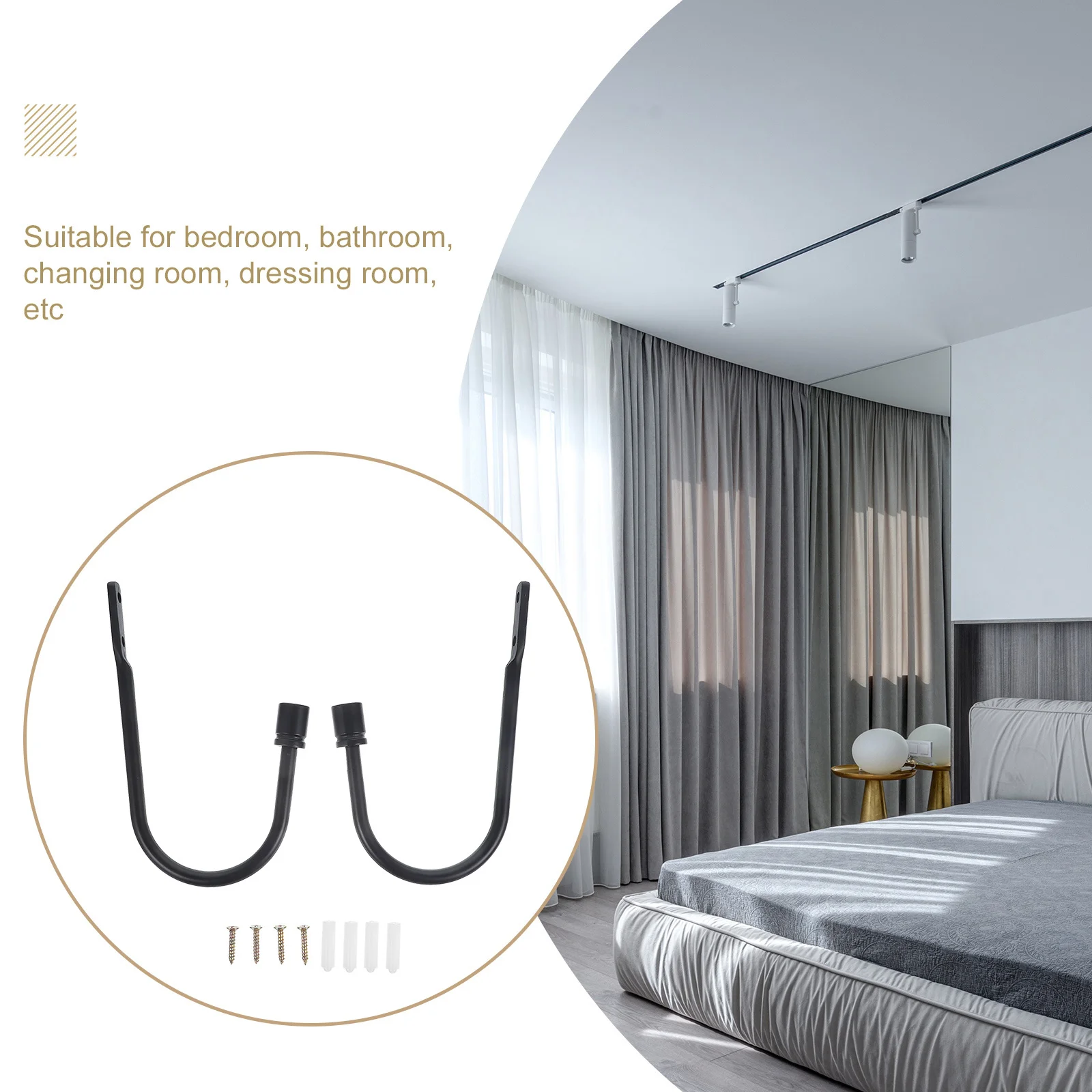 

2Pcs Curtain Holdbacks Metal Tieback Hooks Wall Mounted Curtain Holders for Window Drapes Metal Hooks Drapery Tiebacks