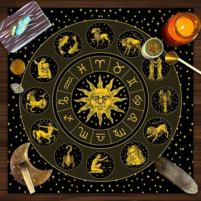 Ткань для Таро с золотым солнц – обзор и цена Zodiac Party Games
