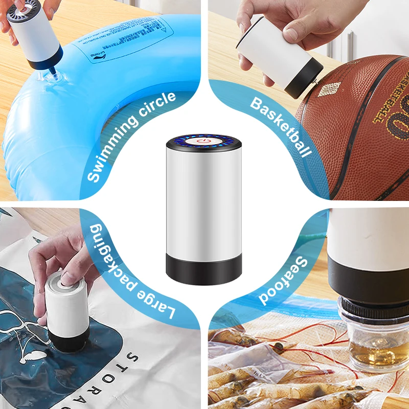 Food Vacuum Machine Pump Food Vacuum Storage Bags USB Rechargeable Handheld Vacuum Packer Food Storage Zipper Bag Set Packaging