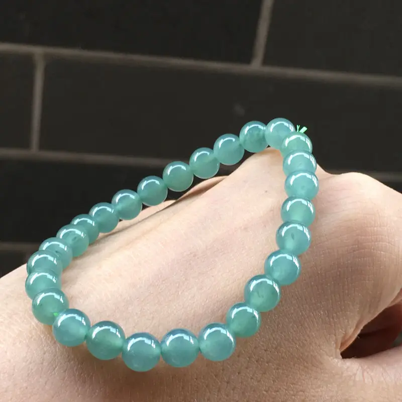 

Natural Myanmar Jadeite Grade A Burma Blue Water Jade Beads Bracelets Certified Bangles Men Women Healing Gemstone Fine Jewelry