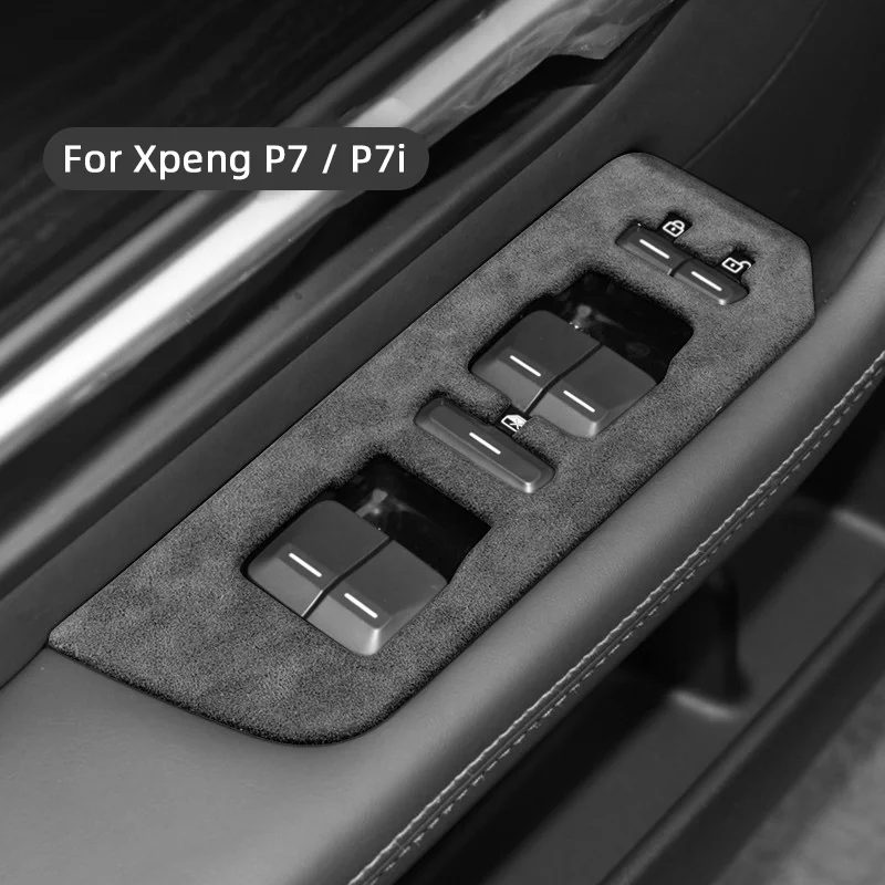 For Xpeng Xiaopeng P7 P7i 2020 2021 2022 2023 Super Suede Interior Accessories Car Gear Shift Panel Armrest Box Air Outlet Cover