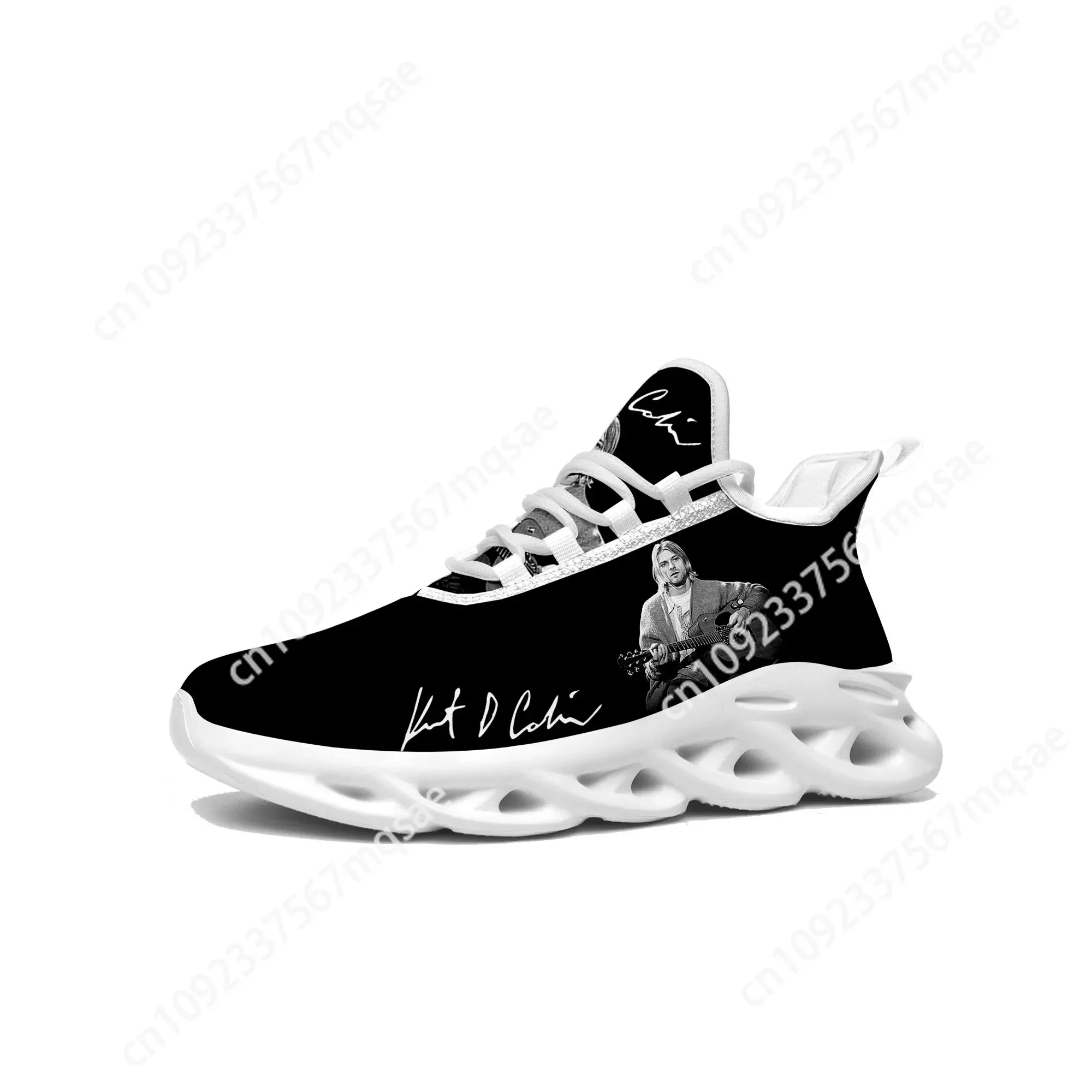 

Kurt Cobain Flats Sneakers Mens Womens Sports Running Shoes High Quality Sneaker Custom Made Shoe Lace Up Mesh Footwear White