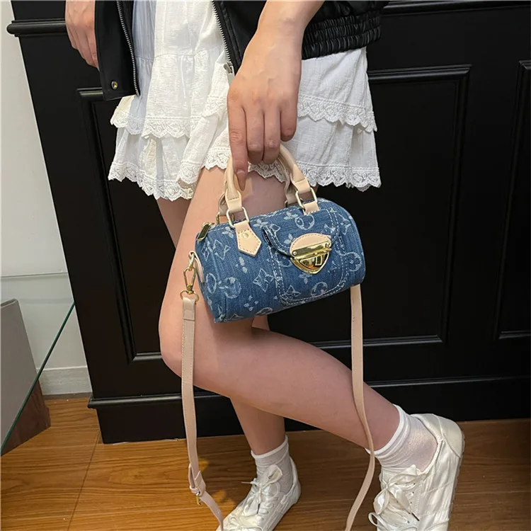 

Новая женская сумка для боулинга из ковбойской ткани 2025 года — модная, стильная и универсальная сумка через плечо, плечо и ручная подушка