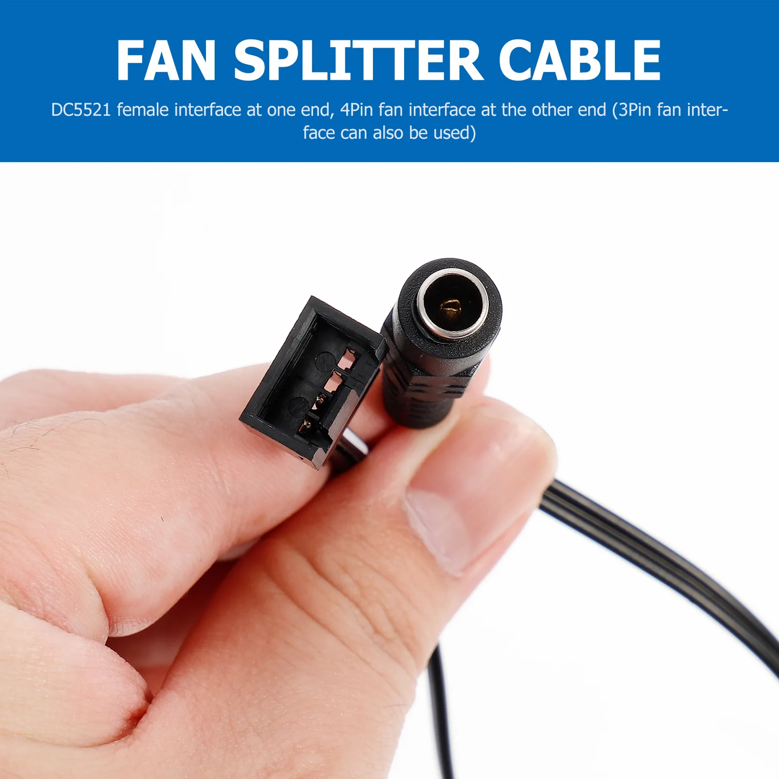 5Pcs Dc Power to 4 Pin Fan Splitter Cable High Quality Dc to Computer Fan Power Extension Cable for Router and Atx Case