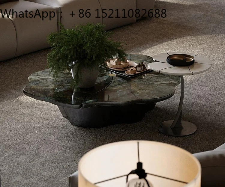 SCY small apartment household light luxury coffee table living room advanced special-shaped creative marble coffee table