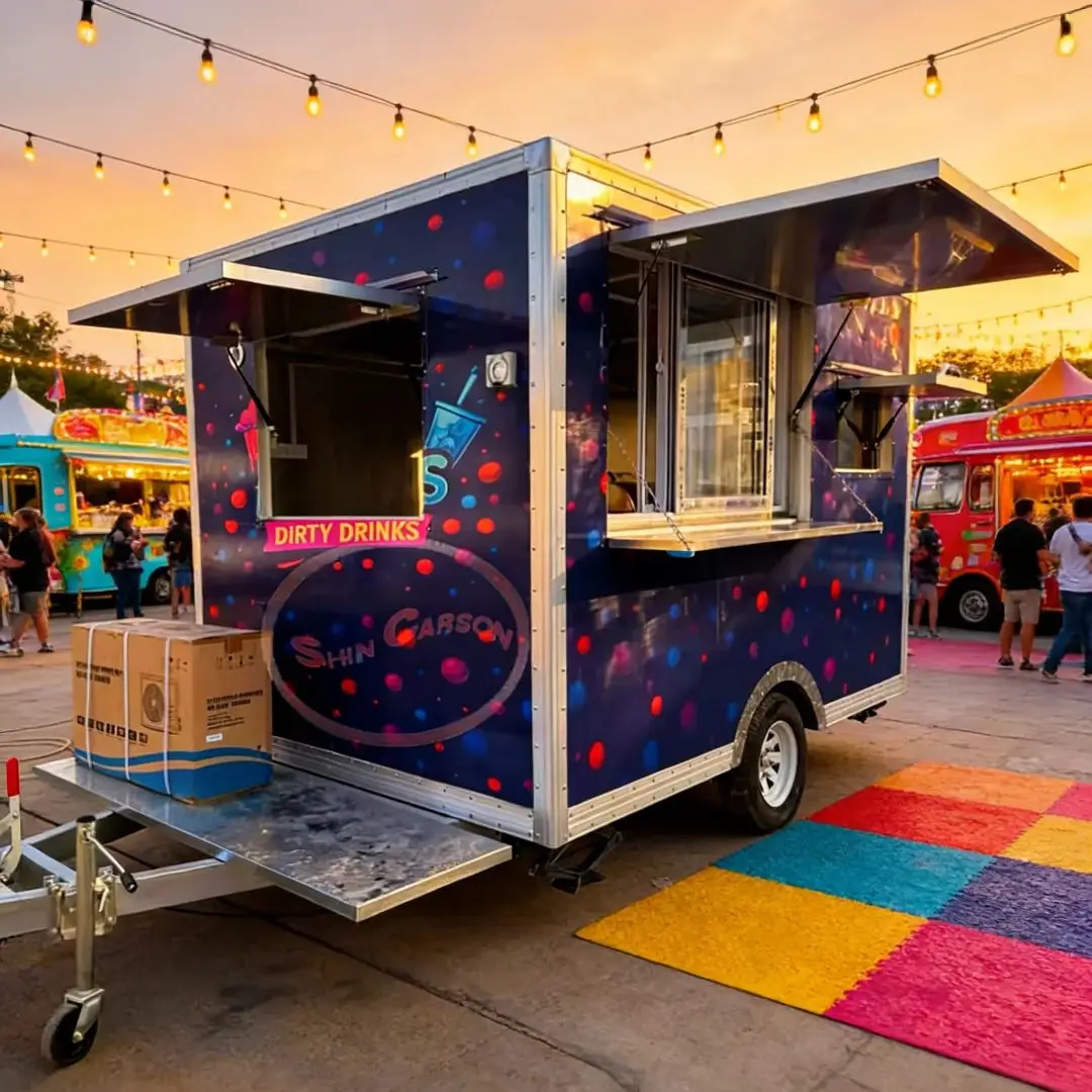 

Australian Standard Mobile Food Cart 220V Fully Equipped Ice Cream Coffee Trailer for Hotdogs Candies Chips - Good Price