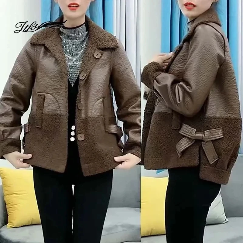 Female Double Sided Wear Faux Fur Coat 2022 Autumn And Winter New Cashmere And Thick Lamb Coat Women Wear Coat Fashion Wool Coat