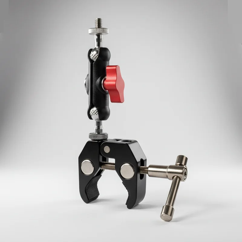 مشبك ذراع سحري معدني لذراع مفصلية للكاميرا مع ملحقات تصوير استوديو Super Clamp لدعم ميكروفون الضوء