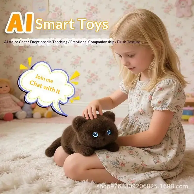 In Stock Intelligent  Ai Talking Plush Toy Desk Companion Cute  Cat Stuffed Doll Best Friend Gift For Woman Birthday Gift