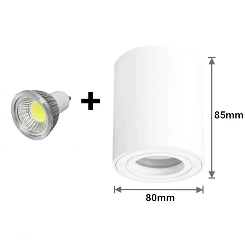 Oprawa sufitowa do montażu powierzchniowego z żarówką GU10 9W 12W 15W Wymienna lampa punktowa LED AC85-265V Ciepła/naturalna/zimna biel