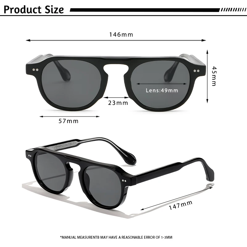 CATERSIDE Vintage Runde Sonnenbrille für Herren, Punk-Stil mit Einsatzbügeln, Sonnenbrille für Damen, Reisen, Party, Shopping, modische Brillen – Detail 3