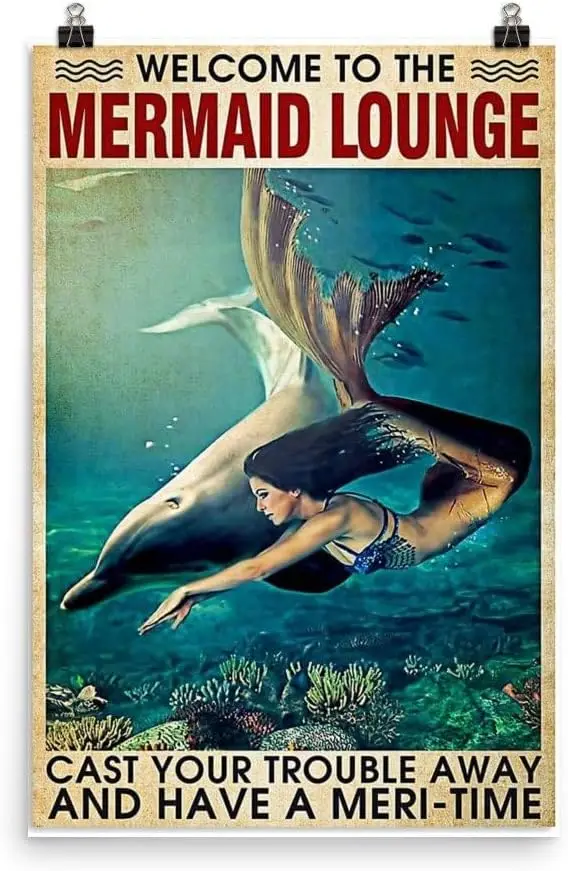 Welcome To The Mermaid Lounge Retro Metal Tin Sign
