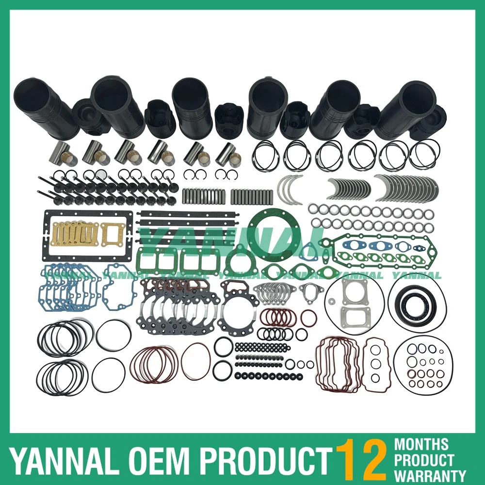 6D125 Overhaul Kit With Gasket Set With Main & Con Rod Bearing Thrust Washer Valve Guide Seat For Komatsu Engine Spare Part