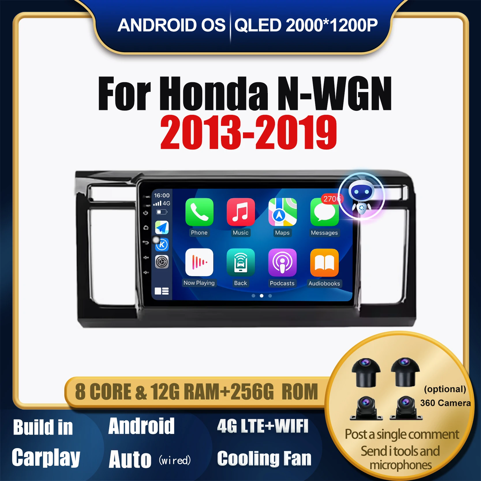 

Android 14 Car Radio Screen for Honda N-WGN 2013 - 2019 Multimedia Video Player Carplay GPS Navi Stereo Car Accessories 4G Lte