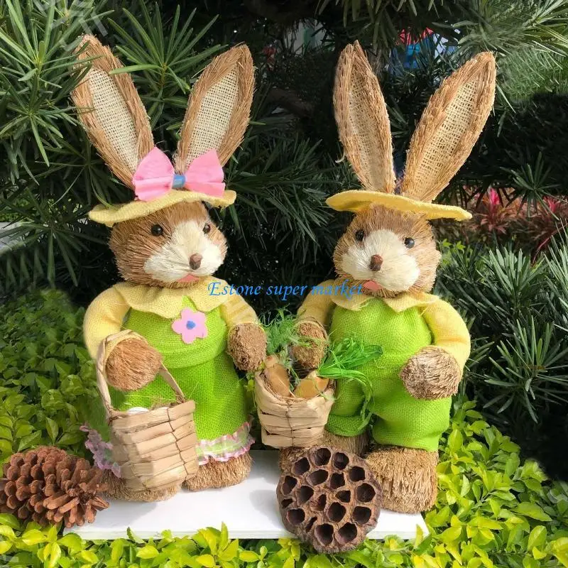 090B 관심 장식 부활절 밀짚 토끼 매달려 장식품 어린이 파티 부활절 선물