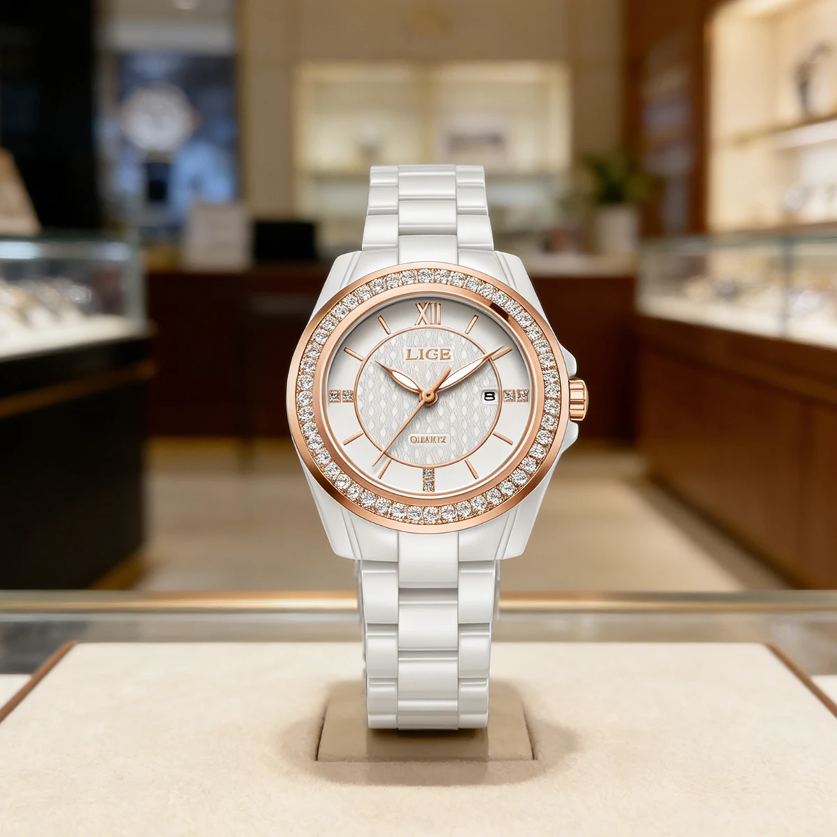 LIGE Elegant Women Watches Luxury Ladies Fashion Brand Wristwatch Quartz Movement Stainless Steel Gifts for Female Girlfriend