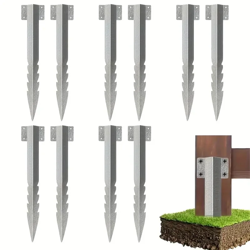 

Fence Post Repair Kit - Metal and Wooden Anchors for Stabilizing Tilted or Damaged Fences