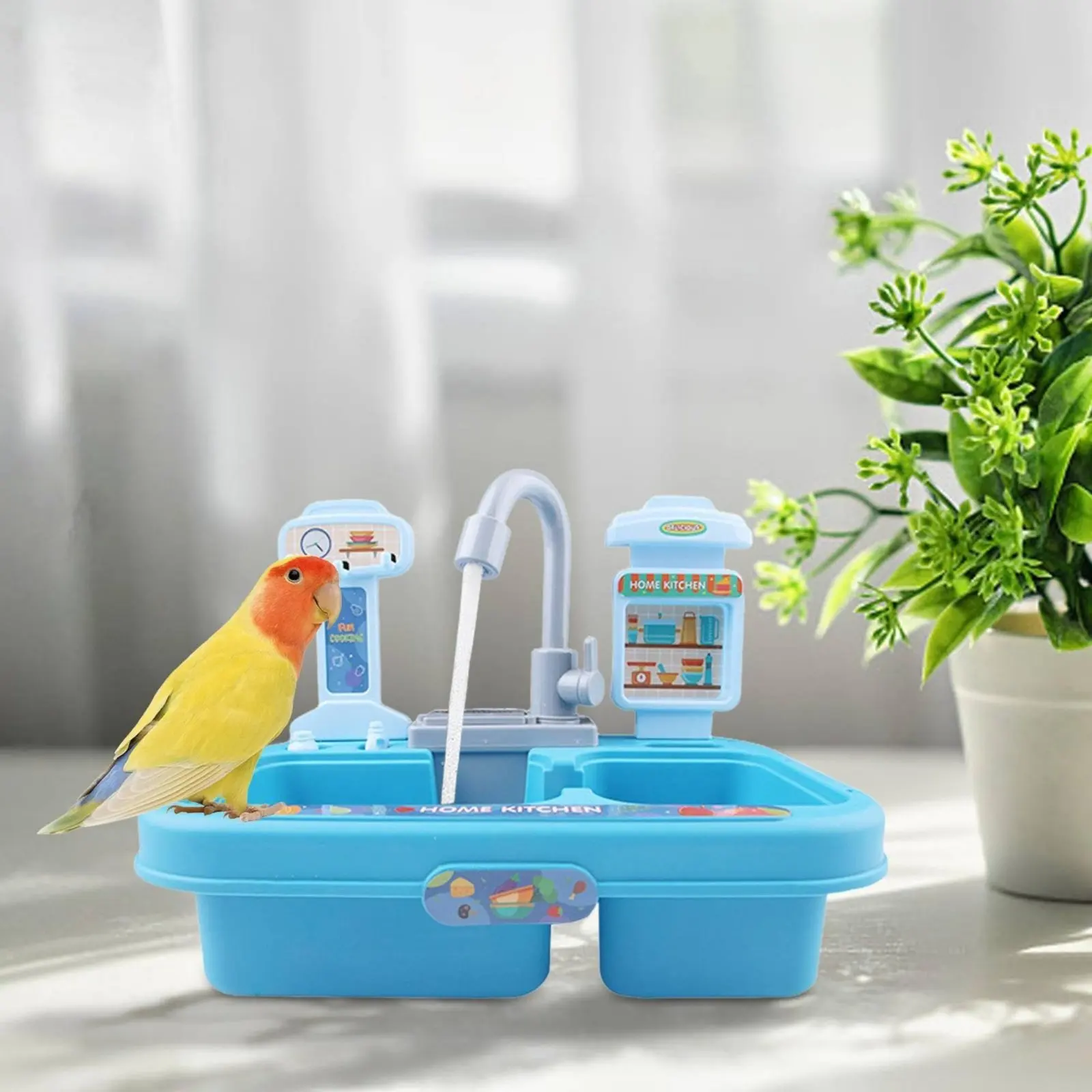 Automatic Parrot Bath Easy to Clean Automatic Bird Bath Bird Bathing Box Sturdy Plastic Parakeet Shower Box Fun Design view 2