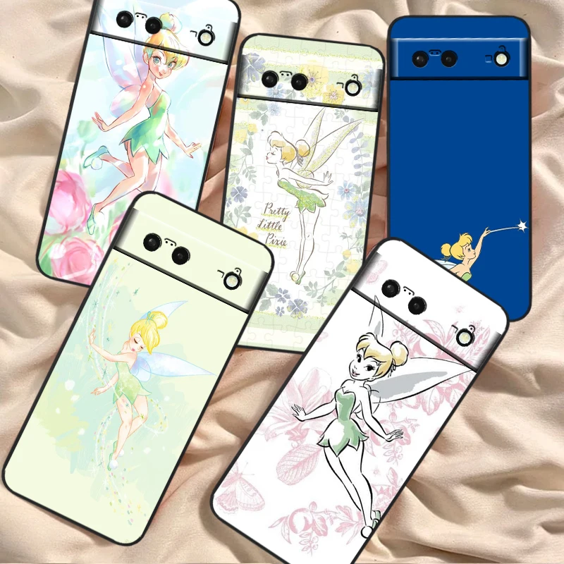 Wonderful Fairy Cartoon Cute For Google Pixel 8 7A 7 6A 6 5A 5 4 4A XL 5G Black Silicon Shockproof Shell Cover Phone Case