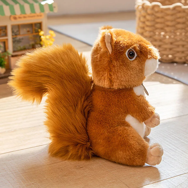 Squirrel Stuffed Animal Cute Jungle Animal Soft Squirrel Plush Toy Fantastic Animals Gift for Kids Birthday Gift