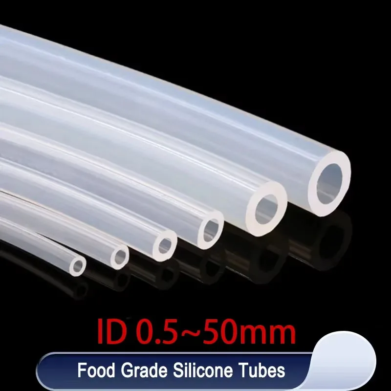 1M Food Grade Silicone Rubber Hose Transparent Flexible Silicone Tube Diameter 1 2 4 5 6 7 8 9 10 11 12 14 16 18 20 30 50mm Tube