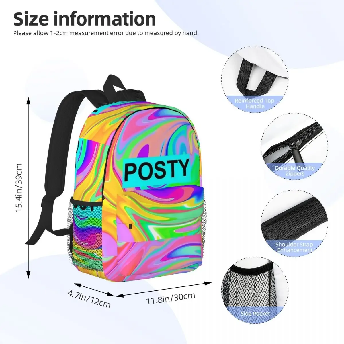 Music Poster Backpacks Teenager Bookbag Cartoon Children School Bags Laptop Rucksack Shoulder Bag Large Capacity