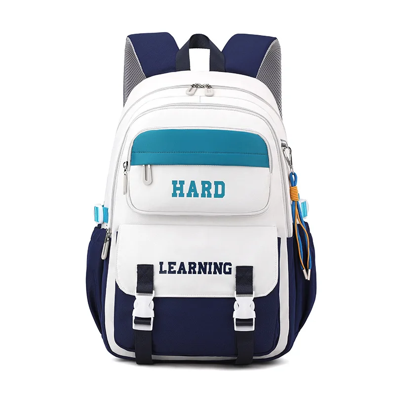 

2024 middle school backpacks for teenage boys girls trend splicing printed couple backpack Large capacity nylon schoolbags book